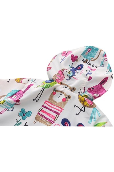 SKCC004 design printed zipper coat for girls children's wear hooded coat children's wear specialty store detail view-6